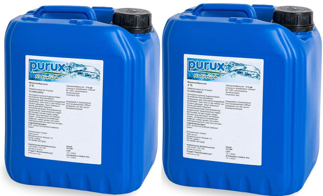 Wasserstoffperoxid, H2O2 - 3% 2x 10 Liter laborgeprüft