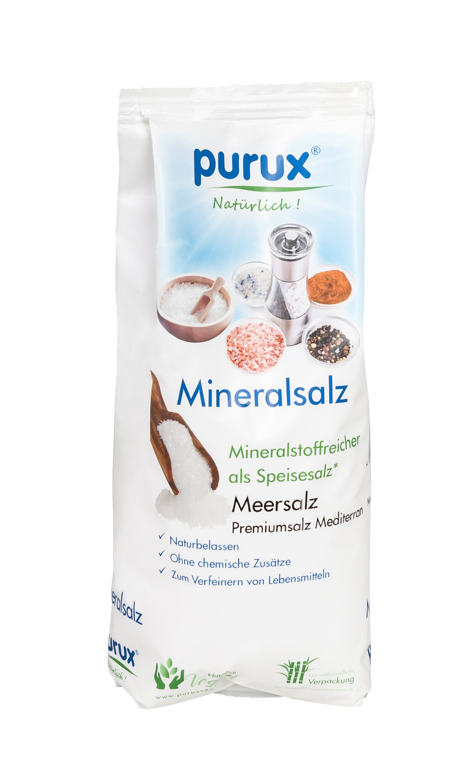 1 Kg Mediterranes 100% Meersalz Premiumsalz fein Mineralsalz Speisesalz ohne Rieselhilfe