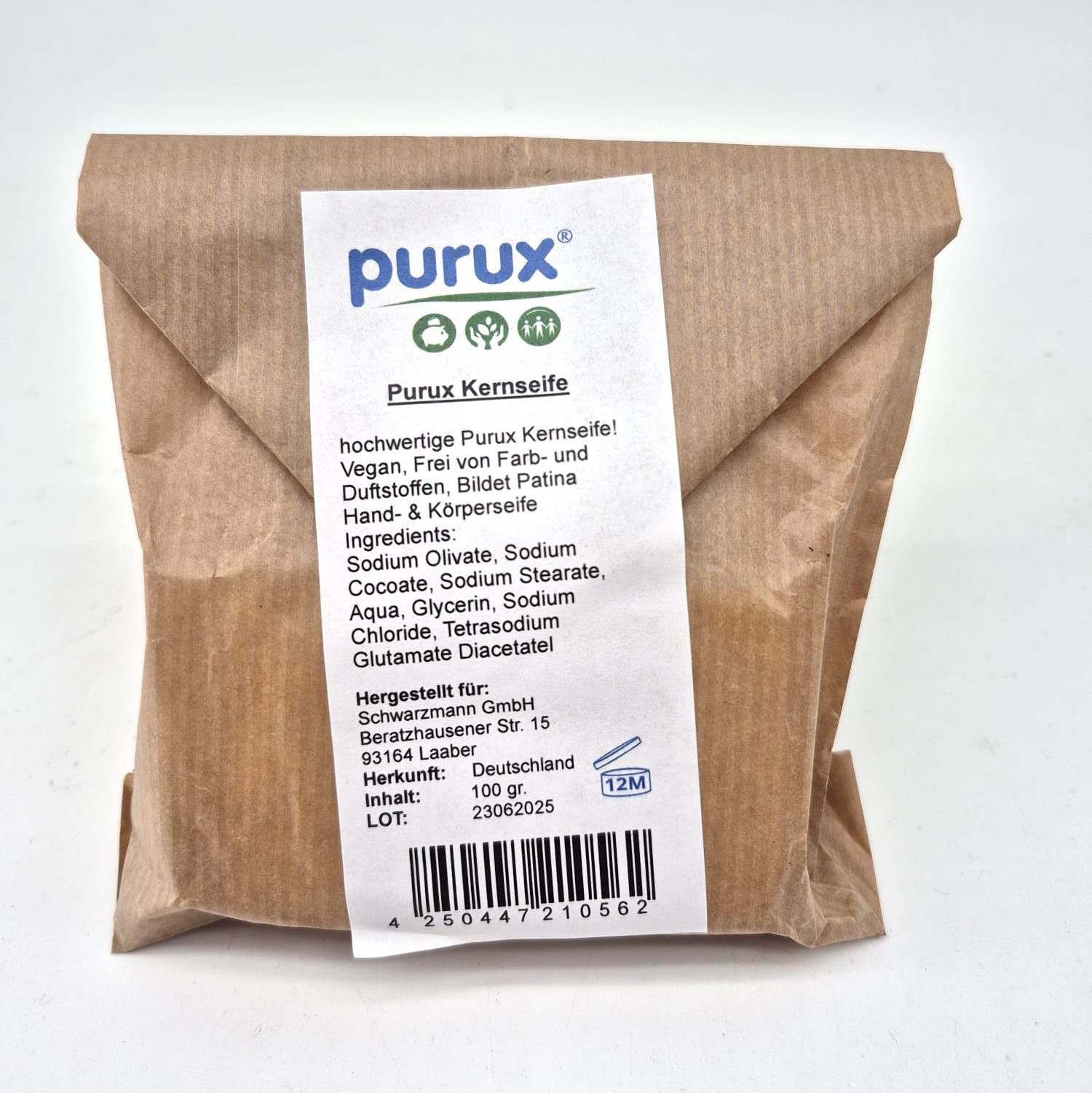 6x Kernseife Waschseife Haushaltsseife vegan ohne Palmöl ohne Parfüm