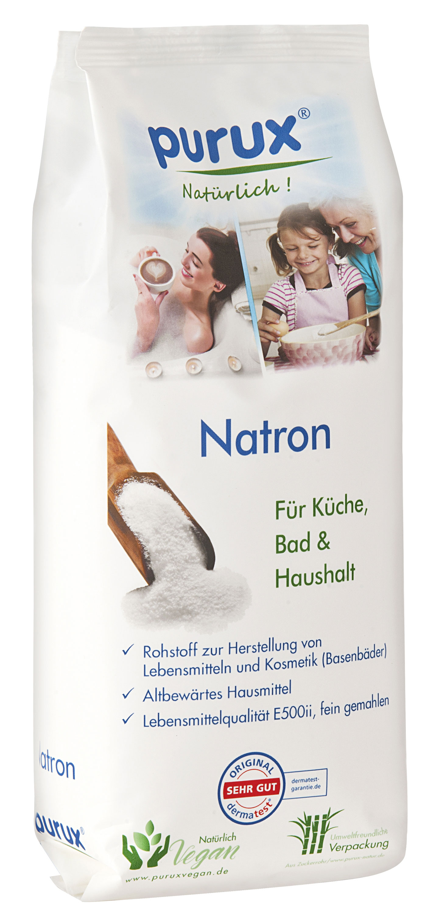 Natron Pulver 1kg, Lebensmittelqualität nachhaltig verpackt