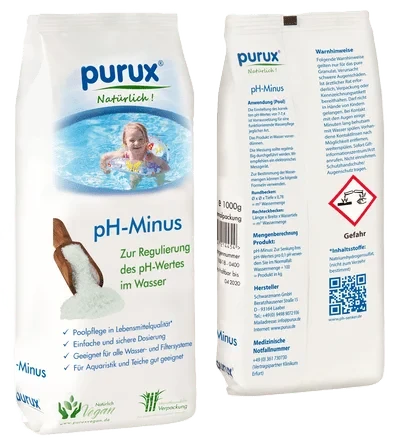 pH Senker 6x 1 kg GRANULAT,  pH minus E514 Lebensmittelqualität