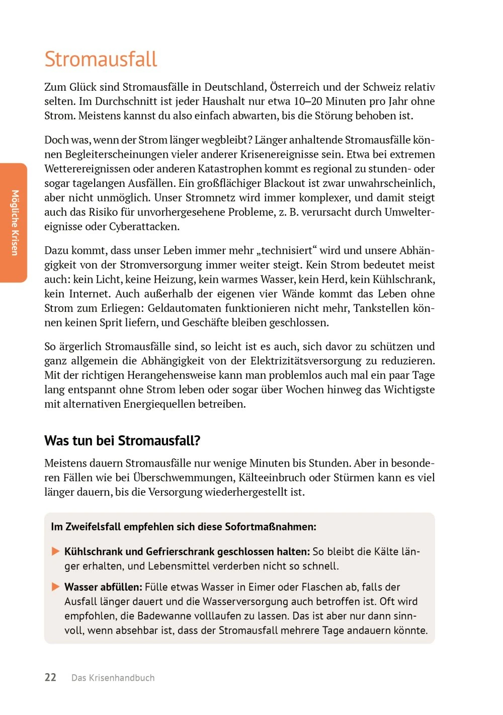 Stromausfall, Krisenhandbuch, Warnhinweis, Notfallinformation, Tipps