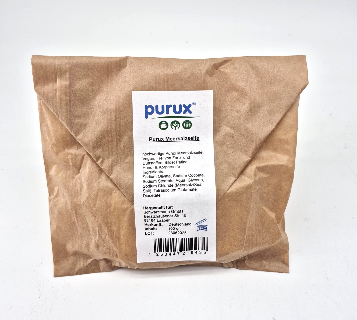 6x Meersalzseife Naturseife Salzseife Meersalz für empfindliche Haut vegan Vorteilspack ohne Palmöl oder Parfum