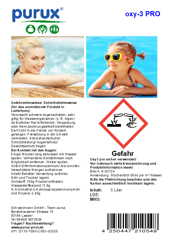 Oxy3 pro 5 L purux – Chlorfreie Poolpflege mit Aktivsauerstoff